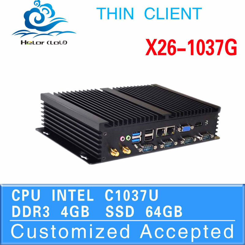 facrory competitive price cheap mini pc station Intel c1037u thin client small computer case support VGA/HDMI mini pc
