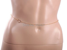 2015 New Fashion Sexy Heart Belly Chain Waist Chain Bikini Gold Tone Body Chain Jewelry Gift
