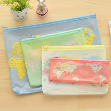 Creative world Map Pattern A4 A5 B6 Mini File Bag Document Bag A4 File Folder Stationery Filing Production
