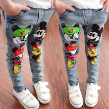 Fashion Kids Spring Summer Jeans trousers Mickey boys jeans Cute denim pants jean trousers for girls kids jeans Girls Spring