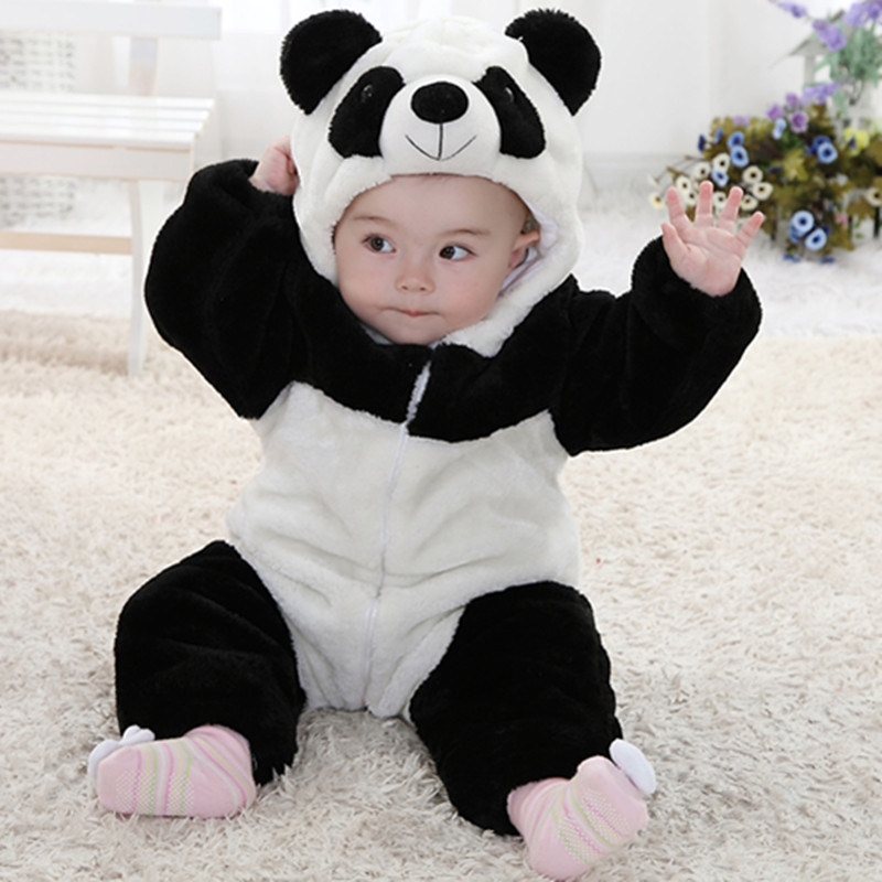 Baby-Clothes Panda Snowsuit Flannel Bebe Newborn Long Sleeve Newborn Baby Rompers Infant Clothing 2015 Ropa de Bebe BCK028