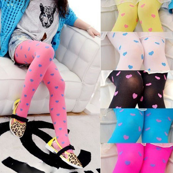 Hot Child Girls Stretchy Skinny Love Heart Tights