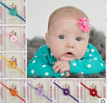 1pc New Style Baby Girls hair accessories newborn baby satin flower Headband kids Hairwear 17 colors