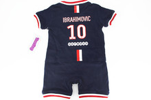 Free Shipment Baby Zlatan Ibrahimovic #10 Sport football onesie Romper soccer cute Baby 100%cotton jumpsuit for Newborn Baby