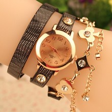 Fashion Bracelet Women Watch Poker Accessories Gold Chain Leather Dress Wristwatch Jewelry Quartz Casual Watches Relogio
