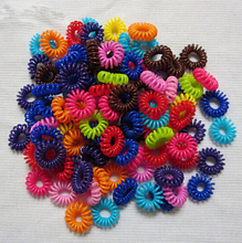 10pcs lot Telephone Cord Elastic Ponytail Holders Hair Ring Scrunchies For Girl Rubber Band Tie Free