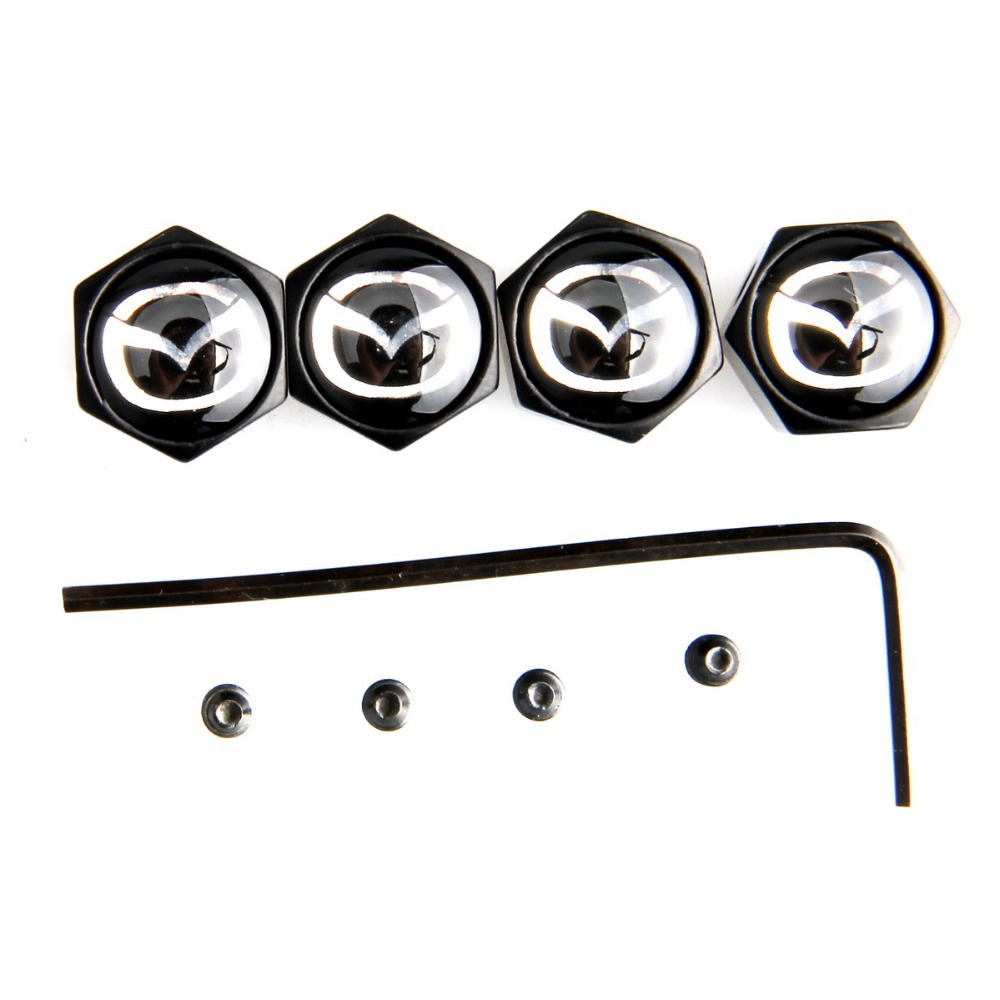 4pcs Black Anti Theft Locking Car Wheel Tire Valve Tyre Valve Stem Air