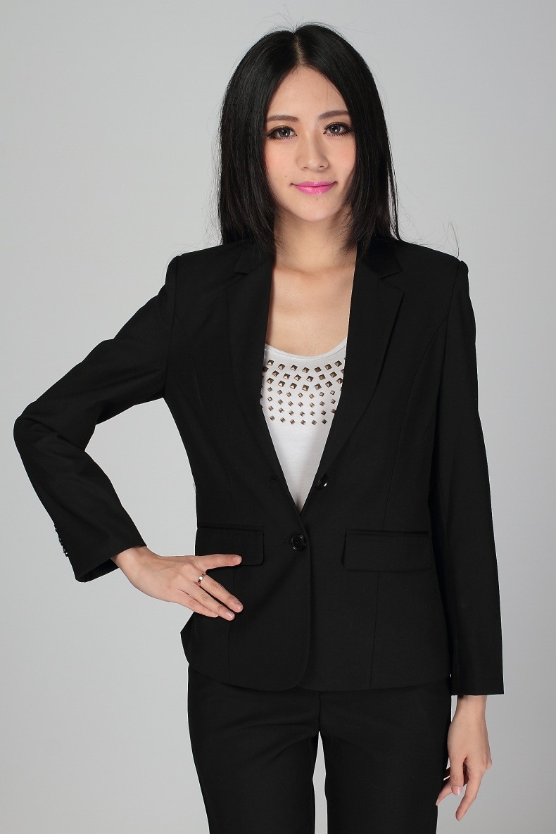 ladies black pant suit