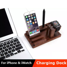 100 RoseWood Multi i Watch PHONE 6S 5 Stand Charge Station Docking Bracket Phone Holder For