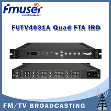 Free shipping FMUSER FUTV4031A Quad FTA IRD Satellite Receiver(4 DVB-S RF Input,ASI Output,AV Out)with Demodulating&Decoding
