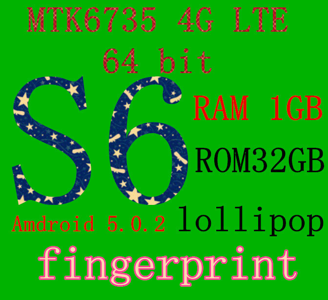 Fingerprint unlocked HDC S6 prefect 1 1 MTK6735 Quad Core 64 BIT 5 1 Android 5