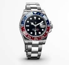 2015 NEW Luxury Brand hombres de GMT MASTER II moda movimiento automático relojes de acero inoxidable reloj de hombre
