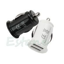 1X Universal Car Charger Dual USB Power Port Adapter Cigarette Lighter Converter