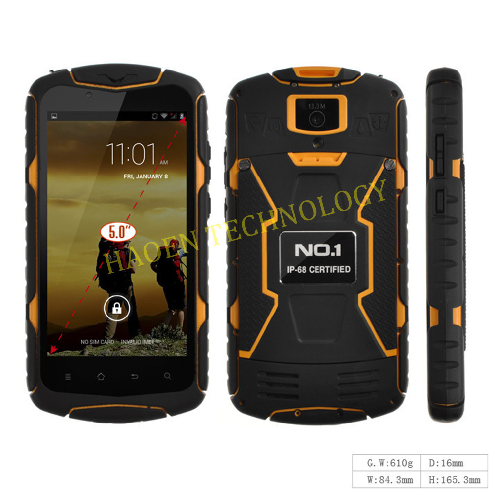 5 Inch Rugged Smartphone Rugged cellphones Waterproof phones Quad core Android 4.4 IPS GPS 3G (3)