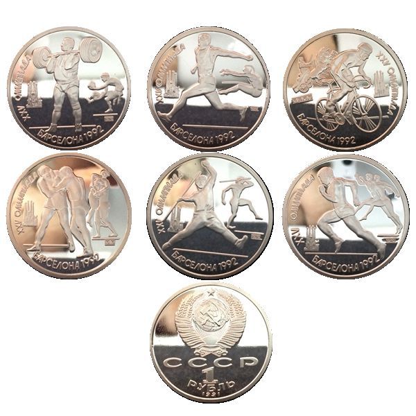 EMS free shipping !!! wholesale 600 pcs Replica Russia Ruble 1992 Proof Coin Set Barcelona Olympic rare coin Non-magnetic