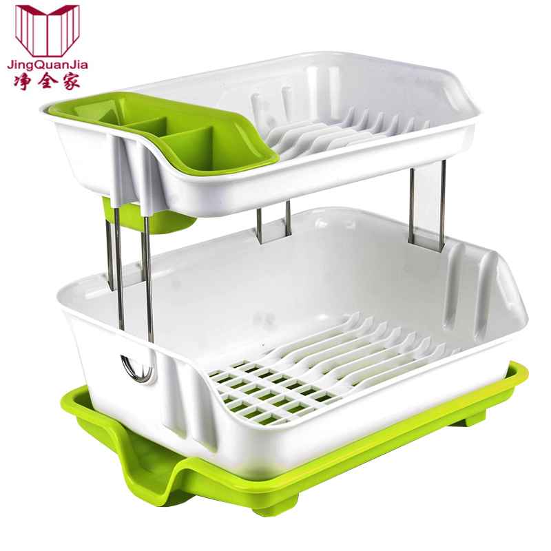 2 Layer Space Saver Dish Drainer Drying Rack Stainless Steel Dish Rack
