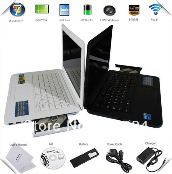 2013 Wholesale 13 3 inch oem cheap laptop prices in germany with dvd rom 1G 160G