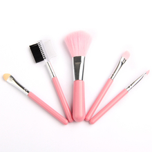 Fashion Mini 5Pcs Pink Makeup Brushes Cosmetics Tools Eyeshadow Eye Face Lipstick Makeup Brush Set Blush