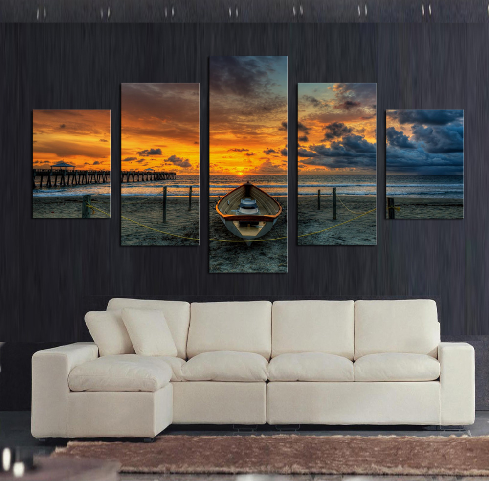 Unframed 5 Pcs Large HD Seaview With ShipTop rated Canvas Print ...