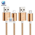 Best Sale USB Data Charger Cable Nylon Braided Wire Metal Plug Micro USB Cable for iPhone