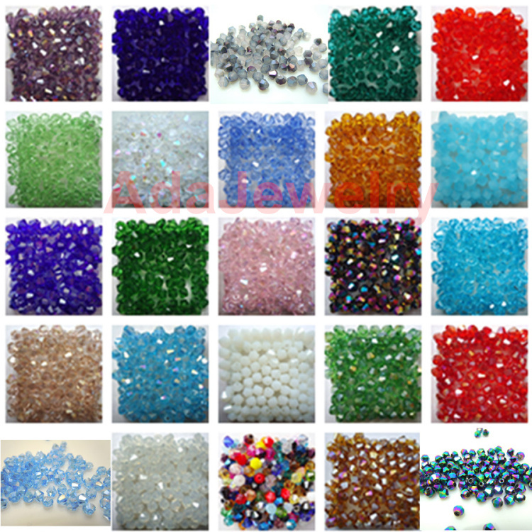 U pick 51Colors 100pcs 4mm Bicone Austria Crystal Beads Loose Beads Jewelry Making Faceted Bulk Price