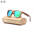 RTBOFY New Fashion Products Men Women Glass Wood Polarized Sunglasses Retro Wood Lens Wooden Frame Handmade