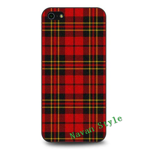 RED font b TARTAN b font PLAID case cover for iphone 4 4s 5 5s 5c