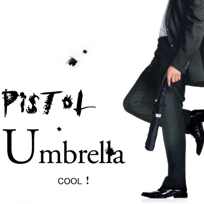 New-Arrival-Cool-Gun-Umbrella-Men-2-Folding-Umbrellas-Automatic-