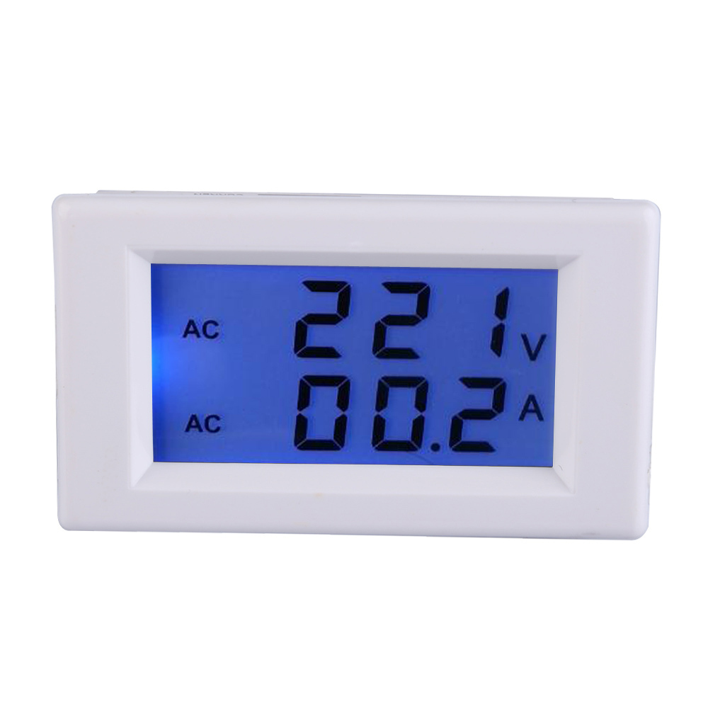 New High Quality Digital AC 100 300V 50A Ammeter Voltmeter LCD Volt Amp Panel Meter White
