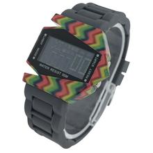Stunning Men Waterproof Military Fitness Dazzle Colour Airplane Shaped LED Light Watch