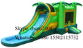 Tropical New design inflatable jumping bouncy house water slide combo outdoor playground slide for kids