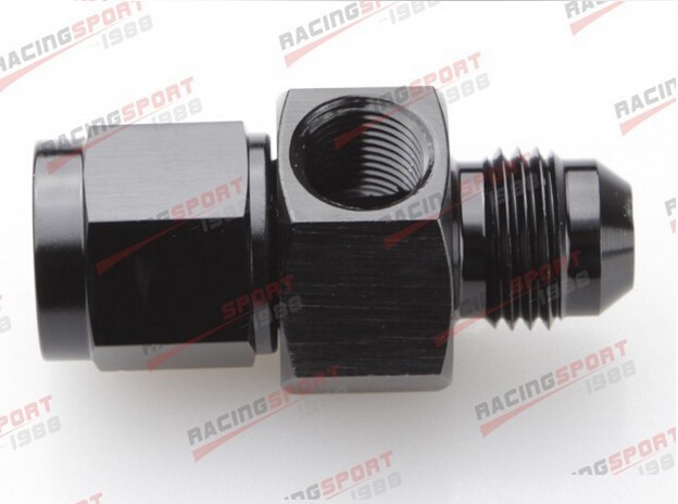 AN Male to 1//4/" NPT 1//8/" NPTwith Gauge Port adapter fitting Blk 6
