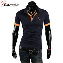 Brand Man Polo Shirt Short Sleeve Deer Patchwork Color Slim Fitness Sports Golf Tenis Summer Pullovers Fashion Men Pullovers