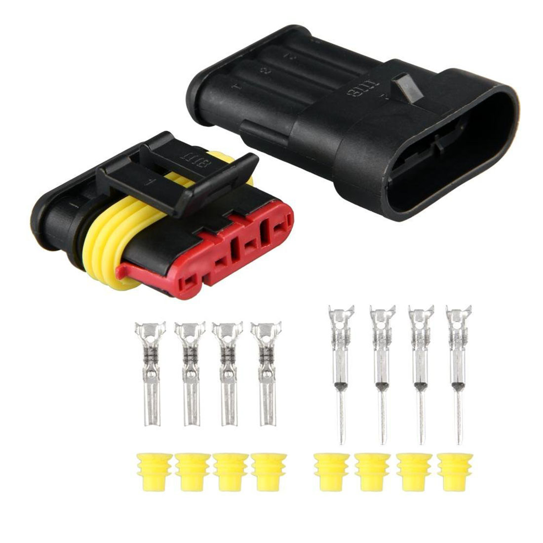 5 Sets Kits 4 Pin Way Waterproof Wire Connector Plug Car Auto Sealed Electrical Set High