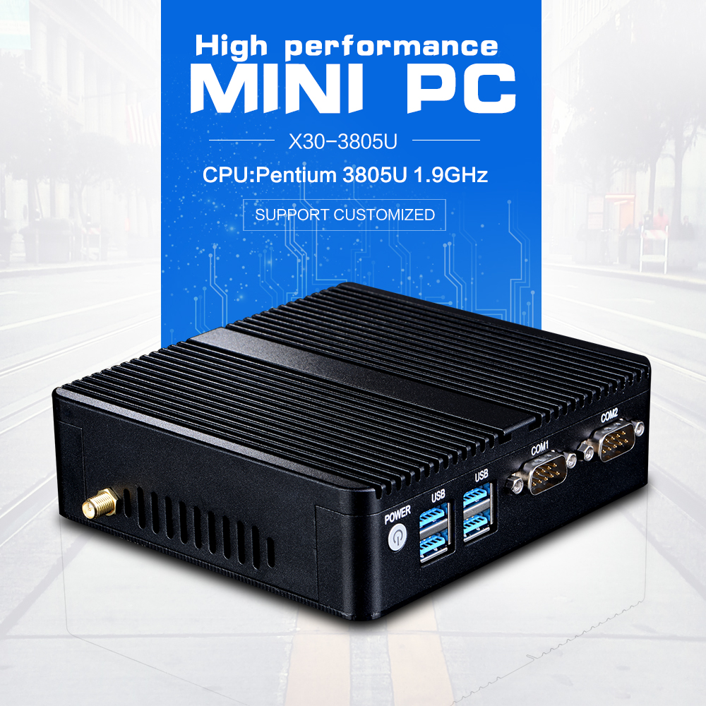 2016 New X30 3755U 1 9GHZ Fanless PC 2 LAN 2 RS232 Vensmile i10 Mini Desktop