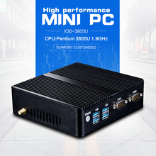 2016 New X30-3805U 1.9GHZ Fanless PC 2*LAN 2*RS232 Vensmile i10  Mini Desktop Support HD Video Computer Desktop PC