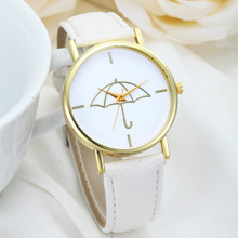 2015 recién llegado de ginebra moda Casual Watch oro generoso paraguas vestido reloj colorido del cuarzo relojes mujer Relogio reloj