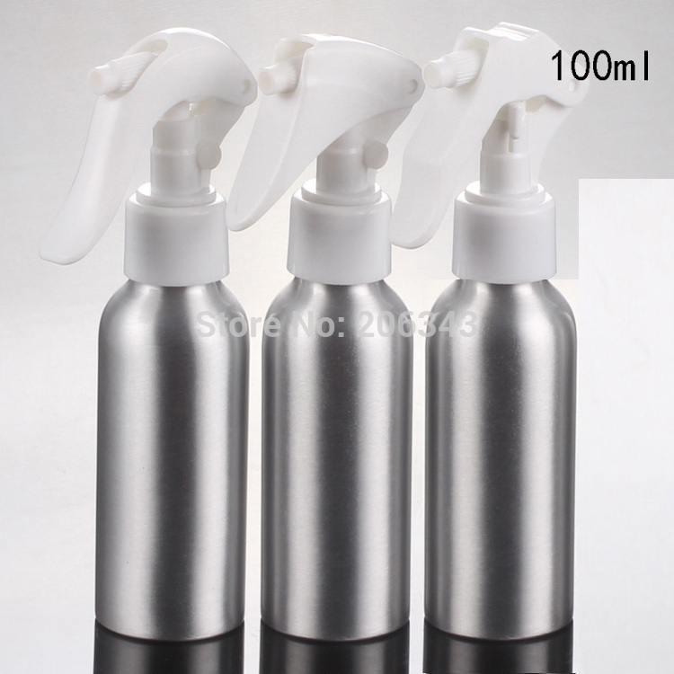 100pcs 100ml Aluminium bottle metal bottle with mouse shape sprayer pump , mist sprayer