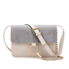 Women Messenger Bag Designers Brand Herald Fashion Suede Leather Flap Lady Small Chain Handbags Female Metal Circle Corssbody