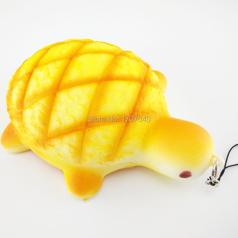 15PCS Jumbo 14CM Squishy Tortoise Key Chains Soft Turtle Bread Scented Bag Cell Phone Straps Wholesale