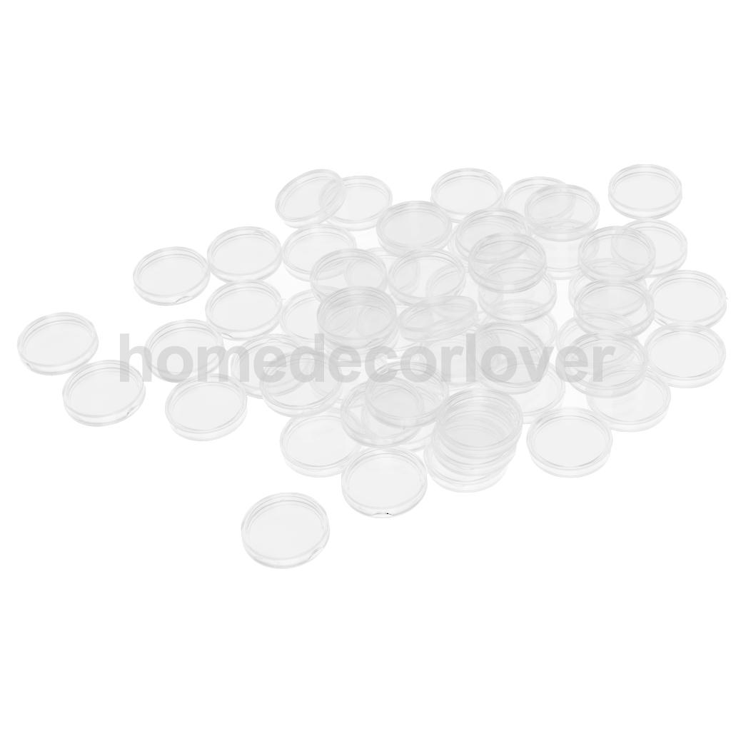 300Pcs PS Round Coin Capsules Case Box Containers Protectors 19mm 28mm 36mm 