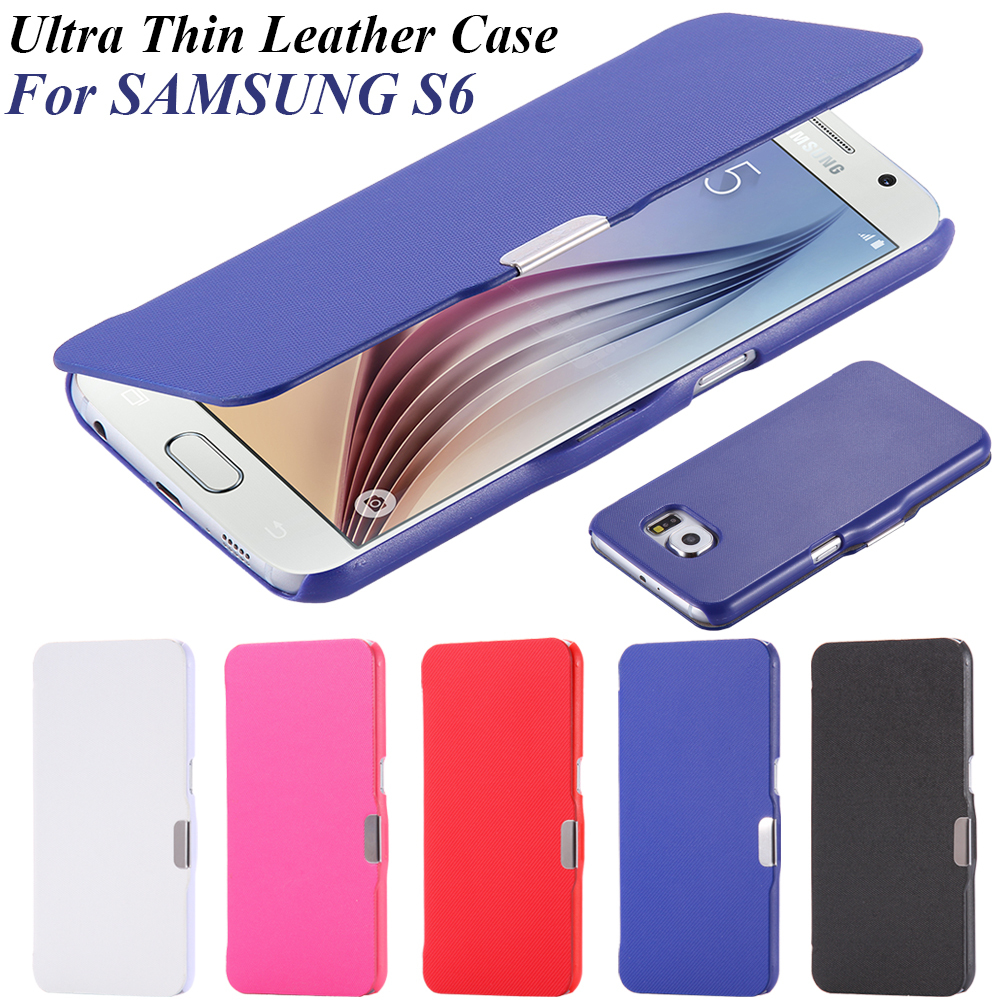 Ultra Thin Magnetic Close Case for Galaxy S6 G9200 Cloth Skin Flip Leather Phone Accessories Slim