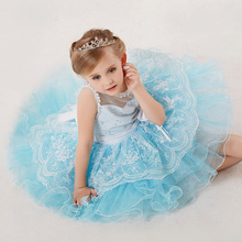 Costume Cinderella Princess Girls Dresses Sleeveless Vestidos Elsa&Anna Dress Kid Baby Clothing Lace Girl Party Cospaly Dresses