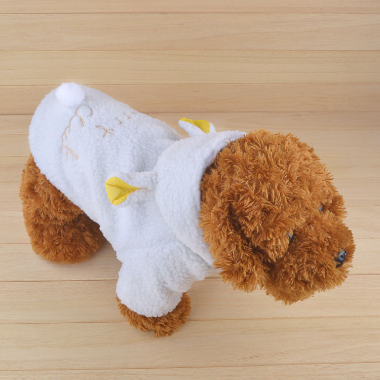 Fashion Pet Costume Samll Dog Clothes Coat White Sheep Puppy Hoodie Chihuahua Clothing In Winter Warm Apparel Size XS S M L XL 1163