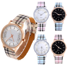Brand New Fashion Plaid Leather Strap WatchesSimple Style design QuartzWatch Men & Ladies Casual Watch Women dresswatche relogio