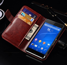 Deluxe Wallet PU Leather Case For SONY Xperia Z3 Stand Design Mobile Phone Bag Cover Book Style With Card Holder Black And Brown