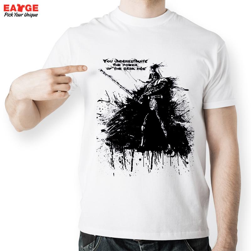 EATGE Black Ink Hand Drawn Darth Vader Shape T Shirt Fashion Creative Starwars T shirt