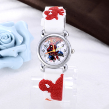 2015 hot sale children cartoon watch 3d rubber strap spiderman watch kids lovely quartz watch clock