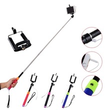 Portable Wired Selfie Stick Monopod Mobile Phone Camera Selfie Tripod Extendable Portrait Handheld Holder For IOS Android Color
