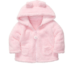 2014 spring autumn Coral velvet baby jacket coat long sleeved hooded infant boy girl carter thick